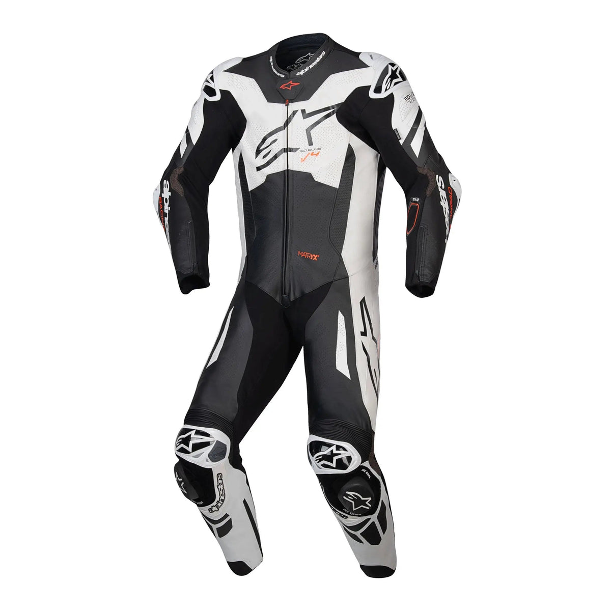 Alpinestars GP Plus V4 Sprint 1 Piece Leather Suit Black / White / Fluo Red