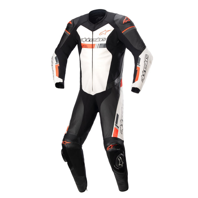 Alpinestars GP Force Chaser One Piece Leather Suit Black / White / Fluo Red