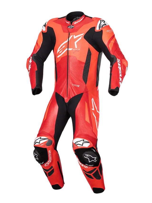 Alpinestars GP Plus V4 Sprint 1 Piece Leather Suit Fluo Red / Mid Red / White