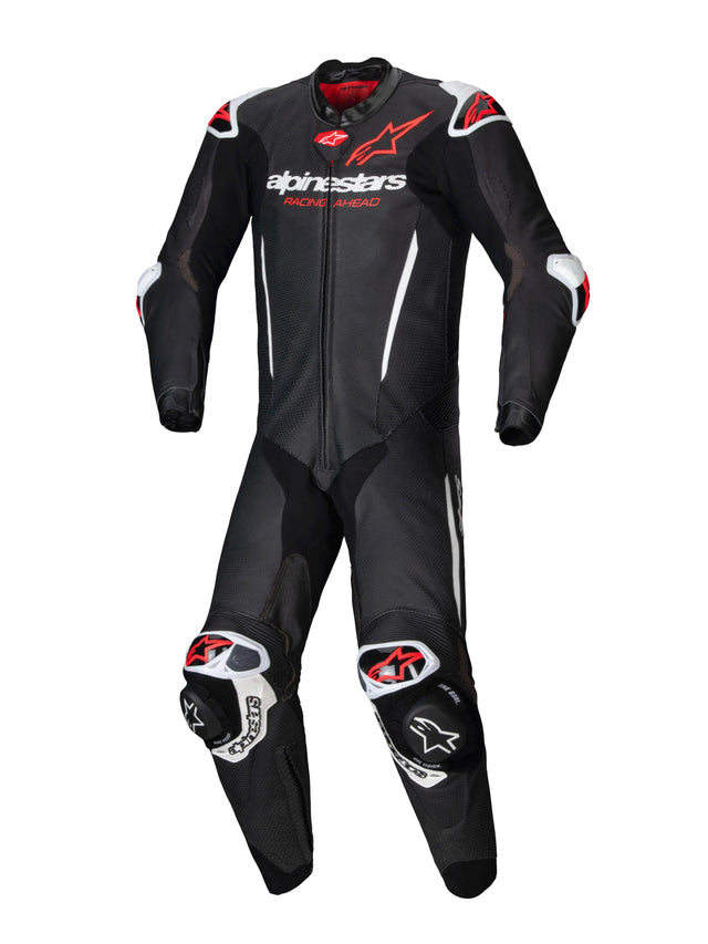 Alpinestars GP-R7 One Piece Leather Suit Black / White / Fluo Red