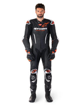 Alpinestars GP-R7 One Piece Leather Suit Black / White / Fluo Red