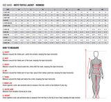 women jacket size chart