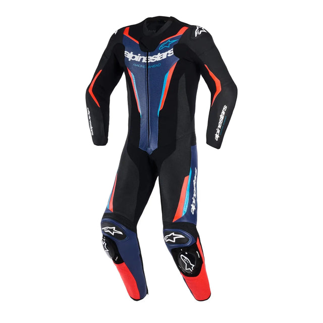 Alpinestars GP Force V2 One Piece Leather Suit Black / Blue / Fluo Red